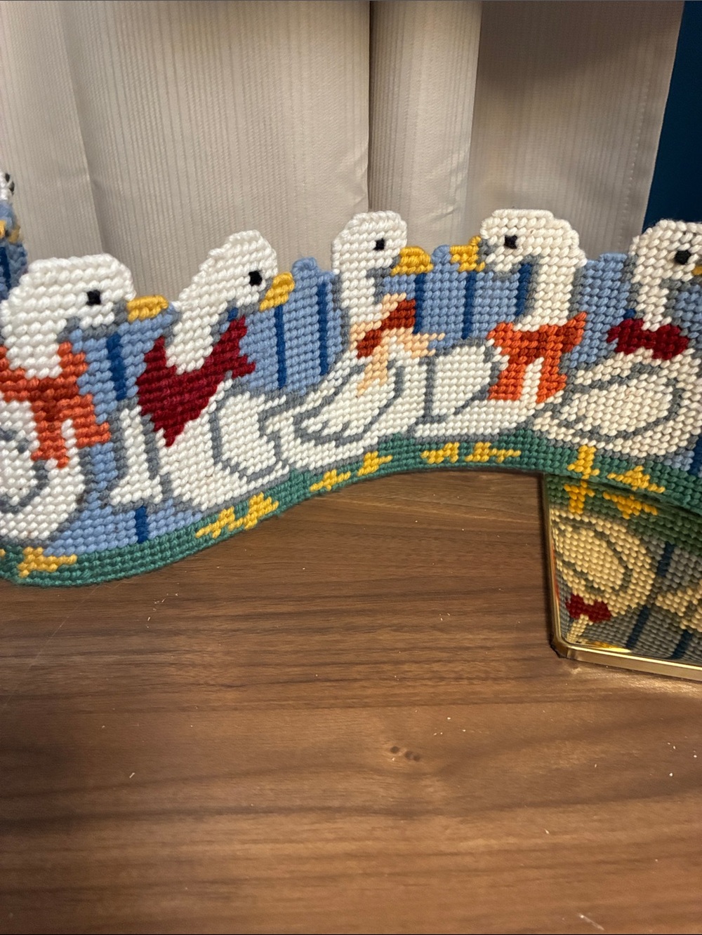 Grandma Core plastic canvas ducks Border Trim in Blue and White 35” long 5” tall - Picture 2 of 9